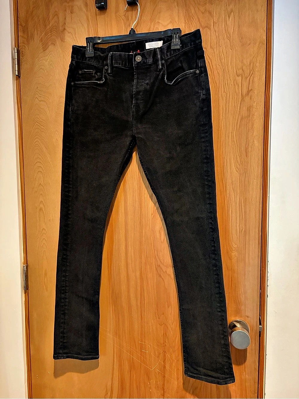 AllSaints Cigarette Skinny Fit Jeans Black Waist 33